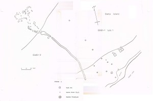 Archaeological sketch of pit locations