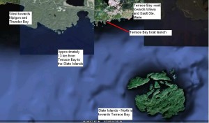 Google Earth - shore to islands